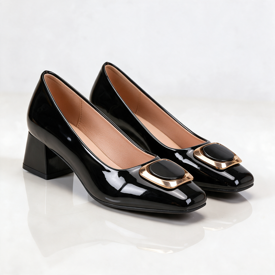 Saveria Buckle Heels