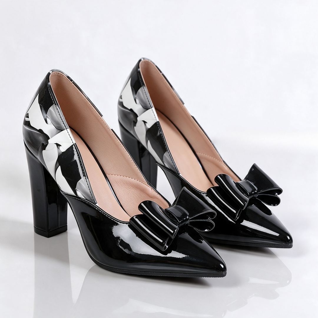 Alvenia Print Block Heels