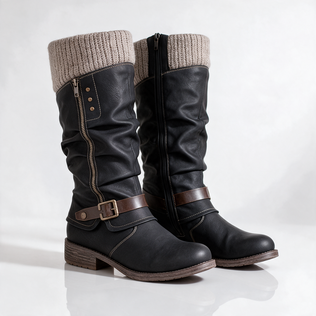Verella Knit Cuff Boots