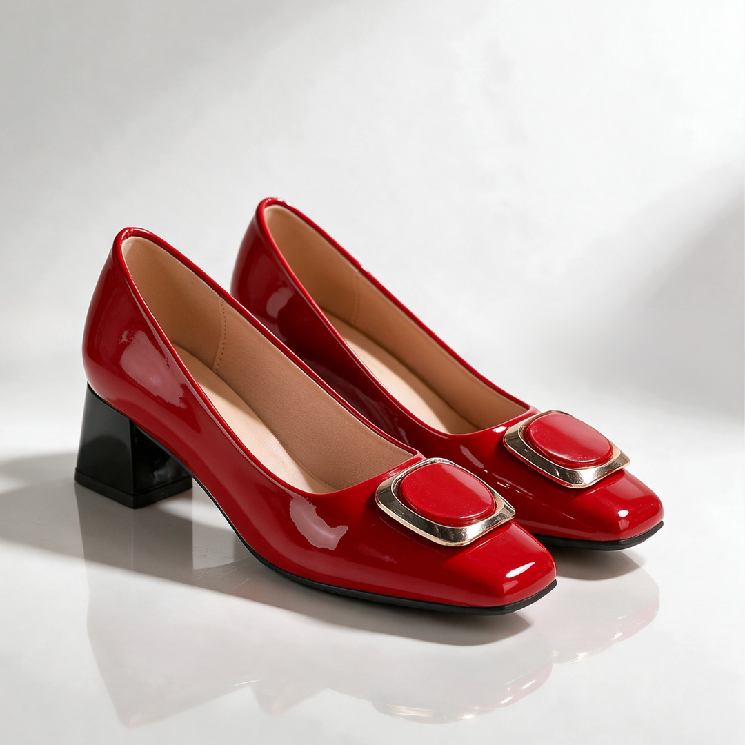 Saveria Buckle Heels
