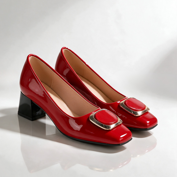 Saveria Buckle Heels