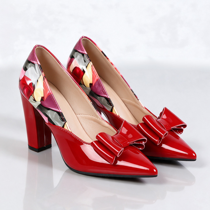 Alvenia Print Block Heels
