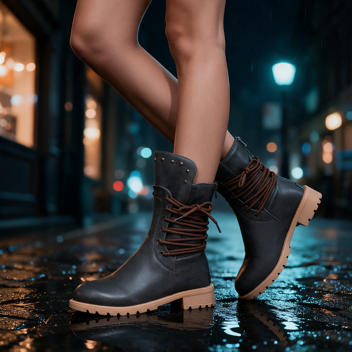 Halcyra Stud Cuff Boots