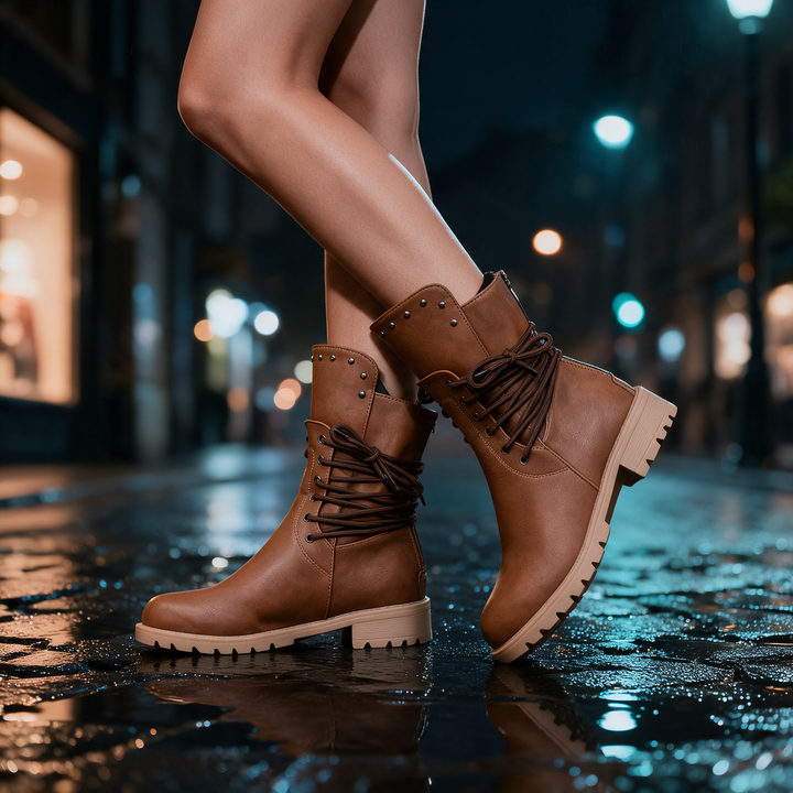 Halcyra Stud Cuff Boots
